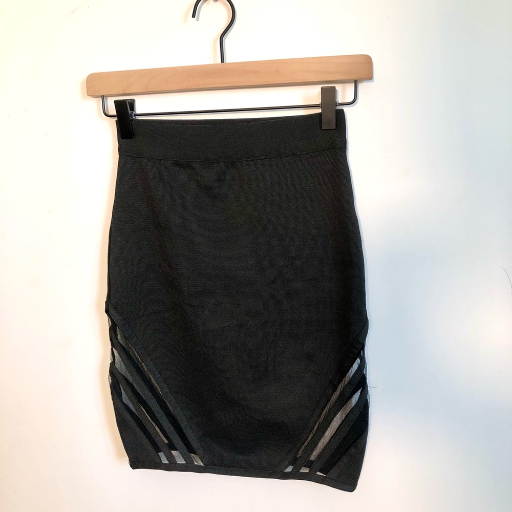 MESH Cut Out Mini Skirt